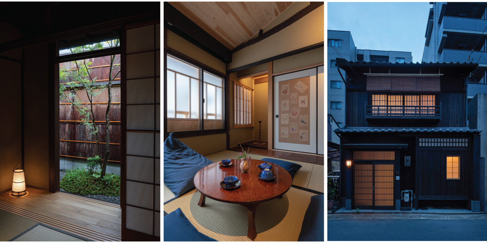 Traditional Japanese machiya townhouses that you can rent and stay in.