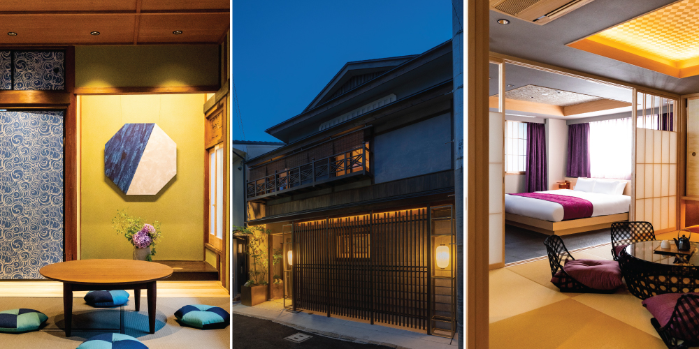 Traditional Japanese machiya townhouses that you can rent and stay in.