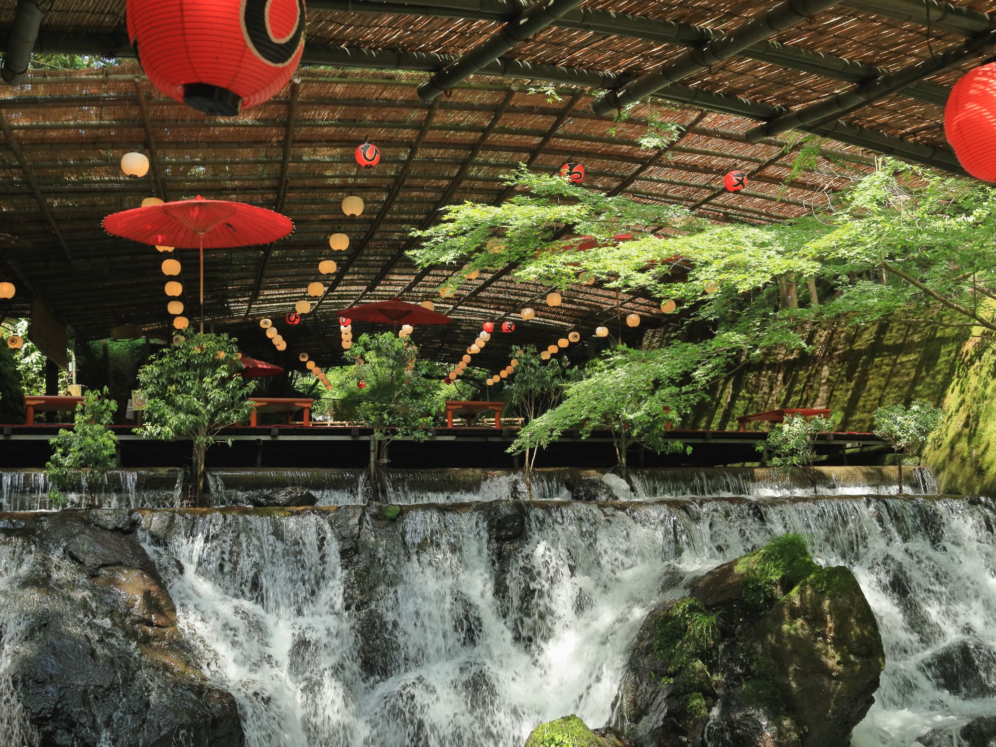 Kawadoko dining in Kyoto, Japan