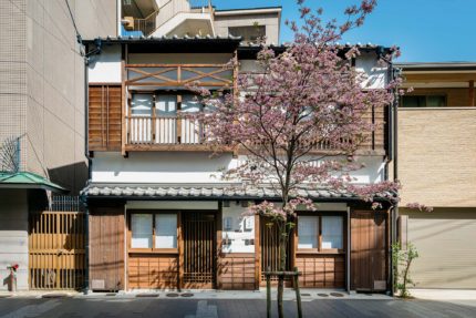 Two private, neighboring traditional Japanese homes in Kyoto, Japan.