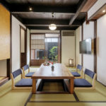 The living room at Marikoji Machiya House