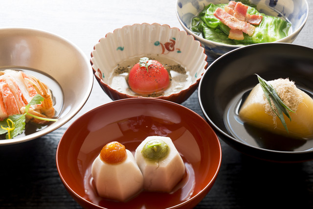 Multiple dishes of Kanazawa Oden, sometimes referred to as a style of hot pot.
