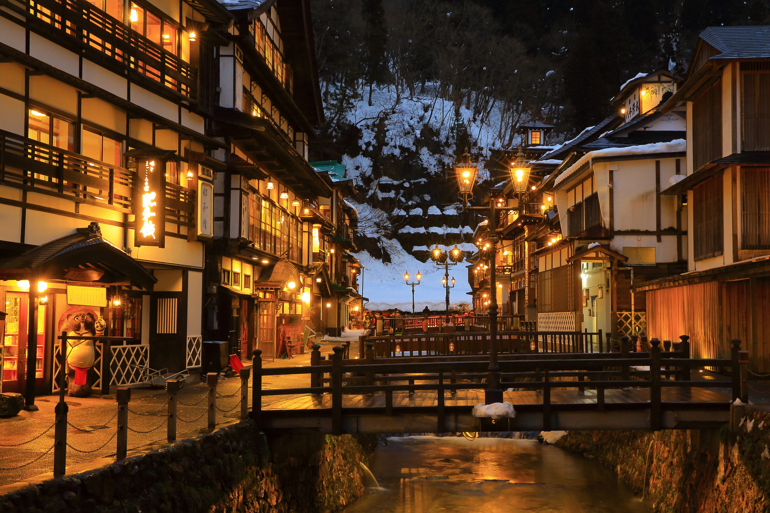 Traditional Japanese Ryokans (Japanese inns) in Ginza Onsen