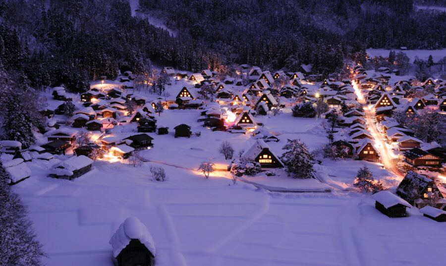 Shirakawa-go Village, Gifu, Japan, Winter Light-up