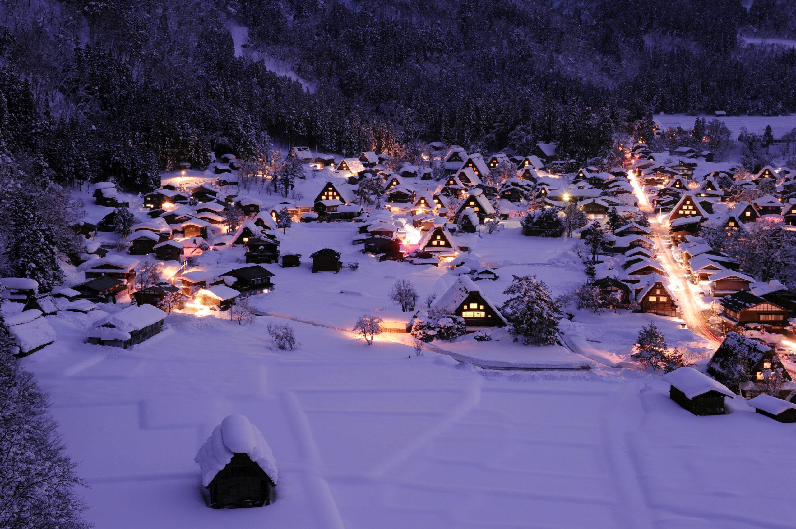 Shirakawa-go Village, Gifu, Japan, Winter Light-up