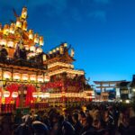 Evening view of Takayama Matsuri floats