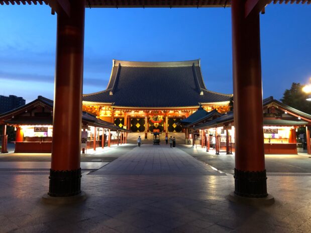 Famous temple in Tokyo's Asakusa, where travelers are subject to an accommodation tax.