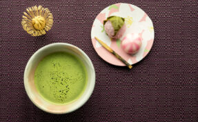 Matcha tea and seaonal wagashi sweets