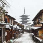 Snowy view of Yasaka Pagoda in Kyoto