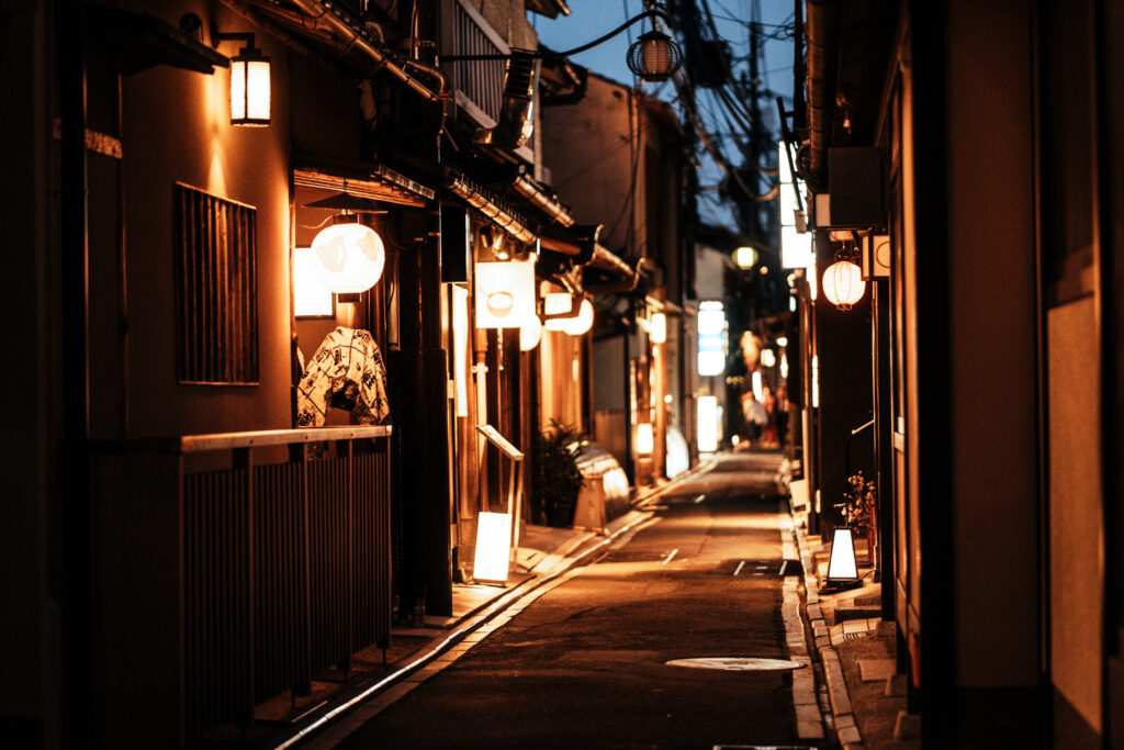 Pontocho Alley in Kyoto, Japan.