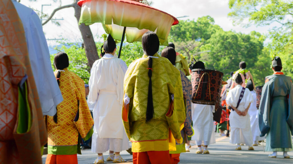 Aoi Matsuri procession taking place in Kyoto, Japan